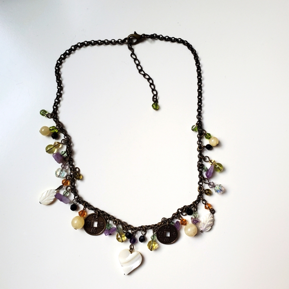 Charm Necklace Semi Precious Stones